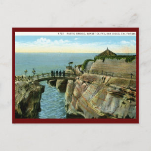 Sunset Cliffs, San Diego, Californische Vintage Briefkaart