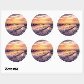 Sunset Cliffs tipools Ronde Sticker (Vel)