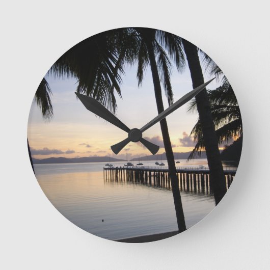 Sunset Clock Whitsunday Islands Ronde Klok (Voorkant)
