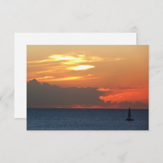 Sunset Clouds and Sailboat Seascape (Voorkant / Achterkant)