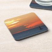 Sunset Clouds and Sailboat Seascape Bier Onderzetter (Linkerzijde)