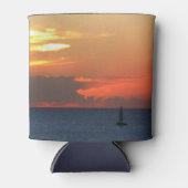 Sunset Clouds and Sailboat Seascape Blikjeskoeler (Voorkant)