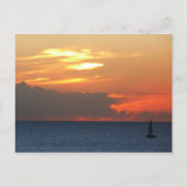 Sunset Clouds and Sailboat Seascape Briefkaart (Voorkant)