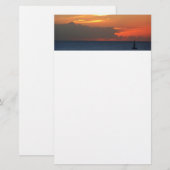 Sunset Clouds and Sailboat Seascape Briefpapier (Voorkant / Achterkant)