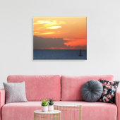 Sunset Clouds and Sailboat Seascape Canvas Afdruk (Insitu (Woonkamer))