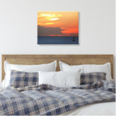 Sunset Clouds and Sailboat Seascape Canvas Afdruk (Insitu (Slaapkamer))
