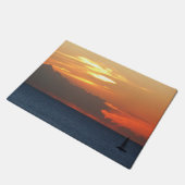 Sunset Clouds and Sailboat Seascape Deurmat (Schuin)