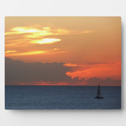 Sunset Clouds and Sailboat Seascape Fotoplaat (Voorkant)