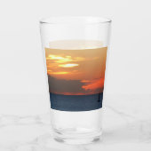 Sunset Clouds and Sailboat Seascape Glas (Achterkant)