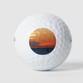 Sunset Clouds and Sailboat Seascape Golfballen (Voorkant)