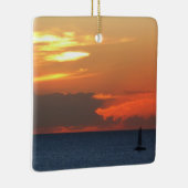 Sunset Clouds and Sailboat Seascape Keramisch Ornament (Rechts)