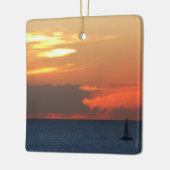 Sunset Clouds and Sailboat Seascape Keramisch Ornament (Links)