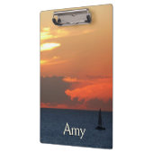 Sunset Clouds and Sailboat Seascape Klembord (Links)