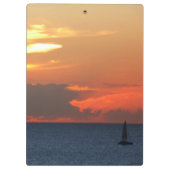Sunset Clouds and Sailboat Seascape Klembord (Achterkant)