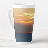 Sunset Clouds and Sailboat Seascape Latte Mok (Linkerhoek)