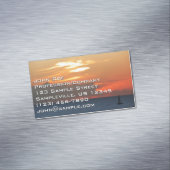 Sunset Clouds and Sailboat Seascape Magnetisch Visitekaartje (Voorbeeld)