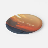 Sunset Clouds and Sailboat Seascape Papieren Bordje (Gekanteld)