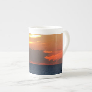 Sunset Clouds and Sailboat Seascape Porselein Kop