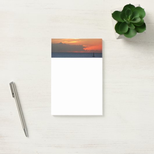 Sunset Clouds and Sailboat Seascape Post-it® Notes (Kantoor)