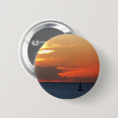 Sunset Clouds and Sailboat Seascape Ronde Button 5,7 Cm (Voorkant /achterkant)