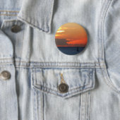 Sunset Clouds and Sailboat Seascape Ronde Button 5,7 Cm (In situ)