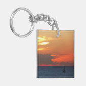 Sunset Clouds and Sailboat Seascape Sleutelhanger (Voorkant Links)