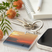 Sunset Clouds and Sailboat Seascape Sleutelhanger (Voorkant Rechts)