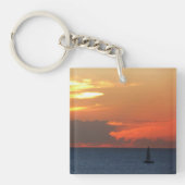 Sunset Clouds and Sailboat Seascape Sleutelhanger (Voorkant)