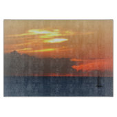 Sunset Clouds and Sailboat Seascape Snijplank (Voorkant)
