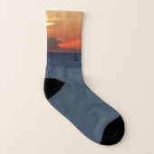 Sunset Clouds and Sailboat Seascape Sokken (Links binnenkant)