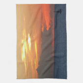 Sunset Clouds and Sailboat Seascape Theedoek (Verticaal)