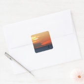 Sunset Clouds and Sailboat Seascape Vierkante Sticker (Envelop)