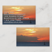 Sunset Clouds and Sailboat Seascape Visitekaartje (Voorkant / Achterkant)