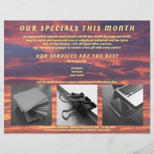 Sunset Clouds Colorful Creëer Your Ewn 3 Foto Flyer