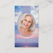 Sunset Clouds Heaven Memorial Prayer Kaart Contactkaartje (Voorkant)