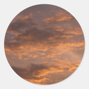 Sunset Clouds I Colorful Sky Photography Ronde Sticker