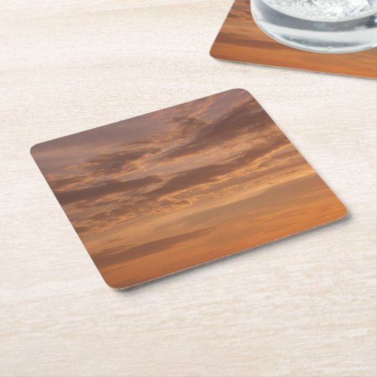 Sunset Clouds II Pastel Abstracte Natuur Kartonnen Onderzetters (Schuin)