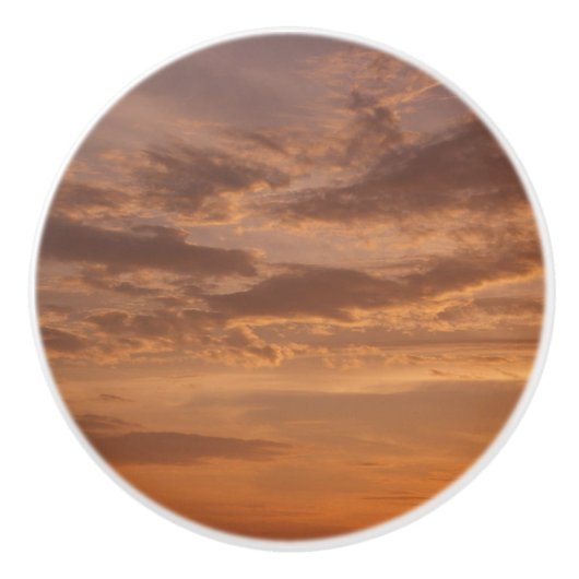 Sunset Clouds II Pastel Abstracte Natuur Keramische Knop (Voorkant)