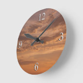 Sunset Clouds II Pastel Abstracte Natuur Ronde Klok (Hoek)