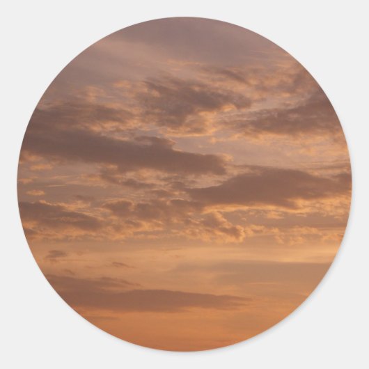 Sunset Clouds II Pastel Abstracte Natuur Ronde Sticker (Voorkant)
