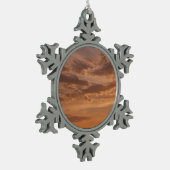 Sunset Clouds II Pastel Abstracte Natuur Tin Sneeuwvlok Ornament (Links)