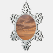 Sunset Clouds II Pastel Abstracte Natuur Tin Sneeuwvlok Ornament (Rechts)