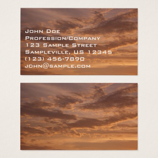 Sunset Clouds II Pastel Abstracte Natuur Visitekaartje (Voorkant /achterkant)