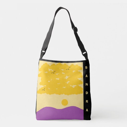 Sunset Clouds o' Paarse Hills Crossbody Tas (Achterkant)