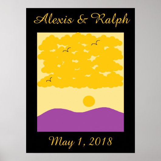 Sunset Clouds o' Paarse Hills Poster (Voorkant)