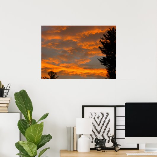 Sunset Clouds Poster (Thuiskantoor)