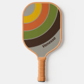 Sunset Clover Circle Streep met Naam Pickleball Paddle (Achterkant)