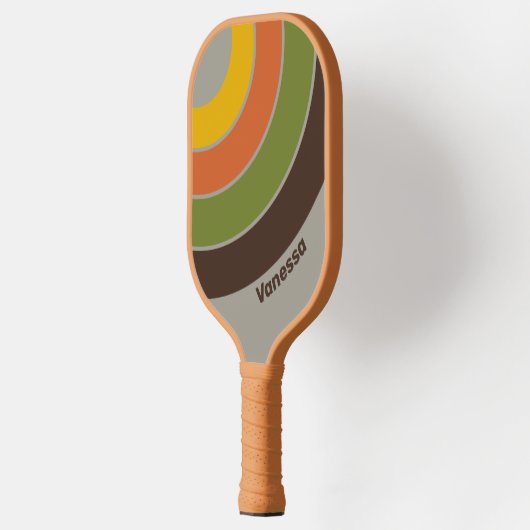 Sunset Clover Circle Stripe with Name Pickleball Paddle (Links)