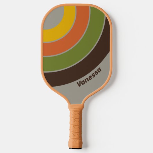 Sunset Clover Circle Stripe with Name Pickleball Paddle (Achterkant)