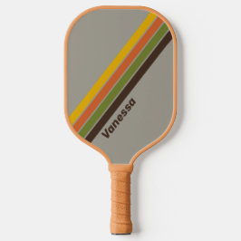 Sunset Clover Gestreept met Naam Pickleball Paddle
